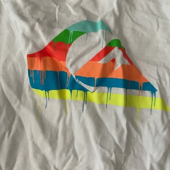 Excellent Quicksilver Boys Baseball Style T-shirt,white & black sleeves size XL - Picture 2 of 4